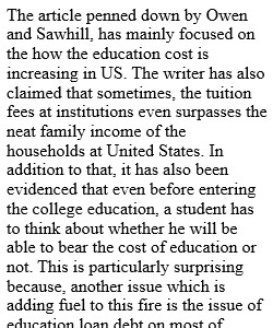 Responding to Owen and Sawhill’s Research